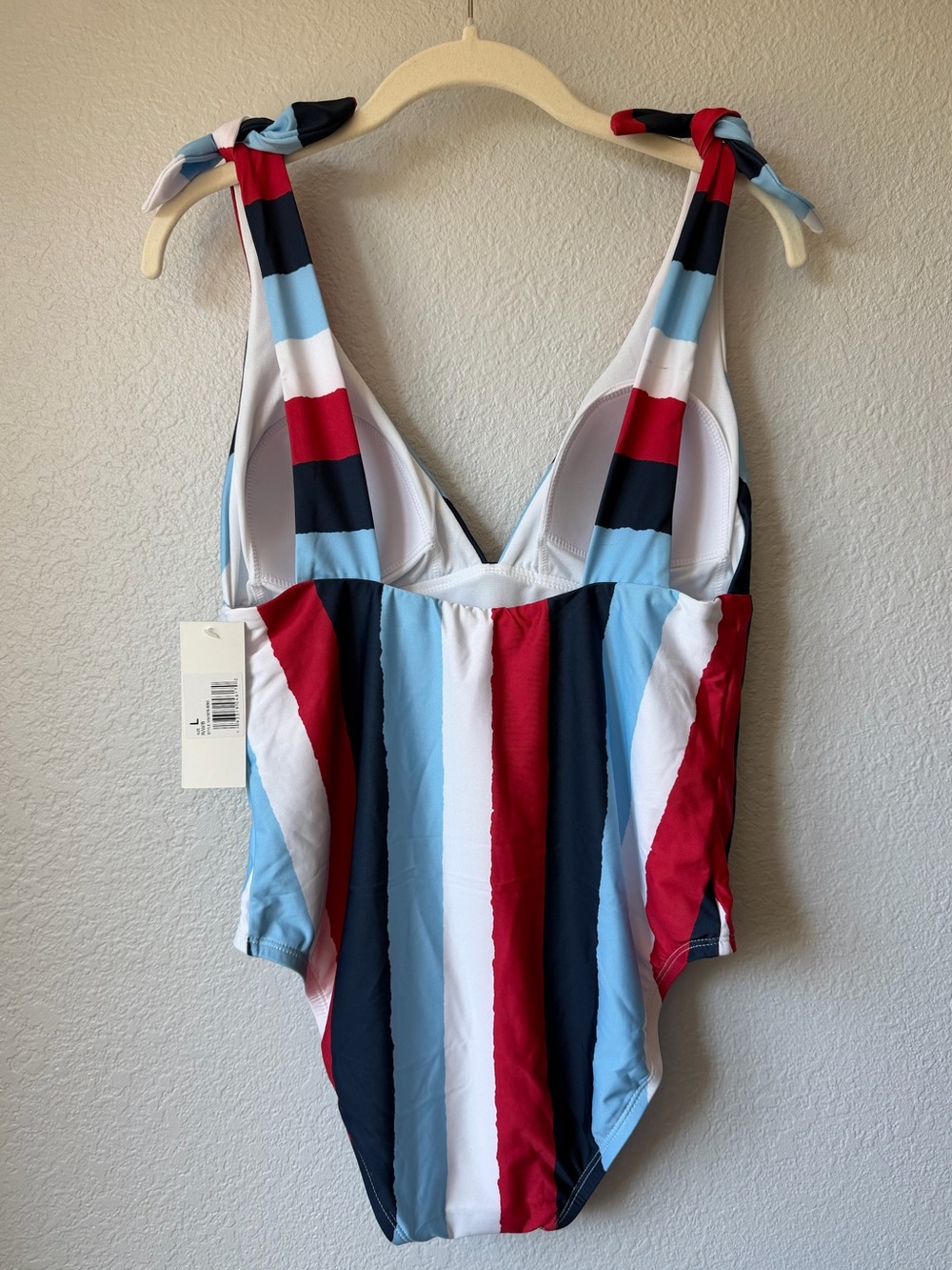 Social Angel Vertical Stripe One-Piece Bathing Suit, NWT, Size Large - Picture 9 of 11